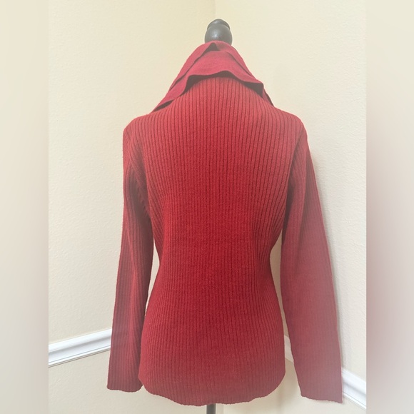 Carole Little Burgundy-Red Cardigan Sweater M💕 - Picture 2 of 6